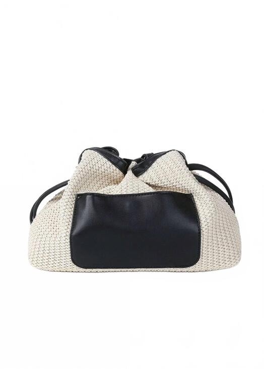 HAUTE SHORE Handbags - NEW HAUTE SHORE women's taylor tropez crossbody bag in beige raffia black